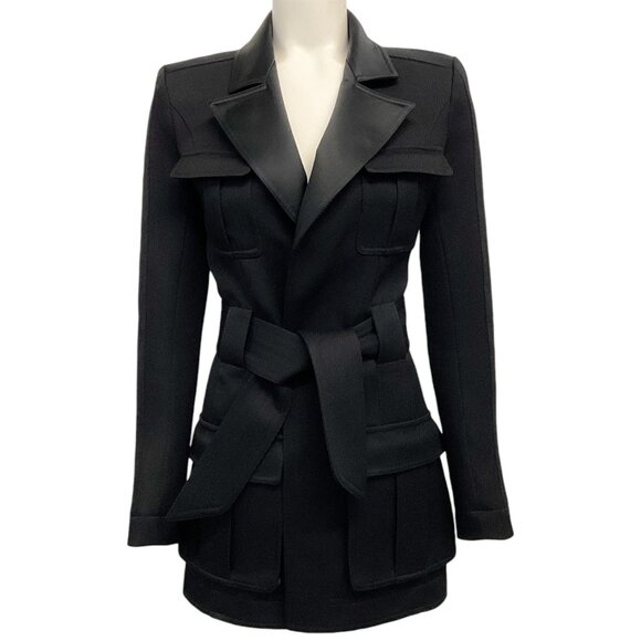 Balmain Black Wool Belted Jacket - Picture 1 of 4